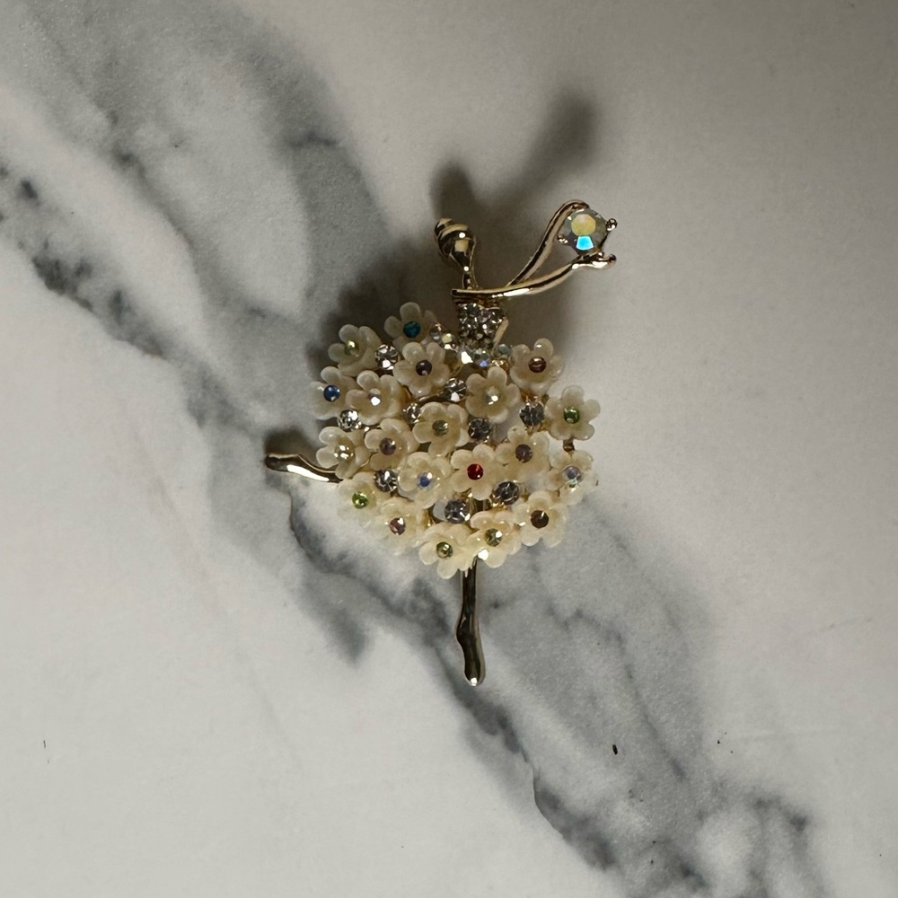 Elegant Floral Dancer Brooch